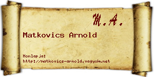 Matkovics Arnold névjegykártya